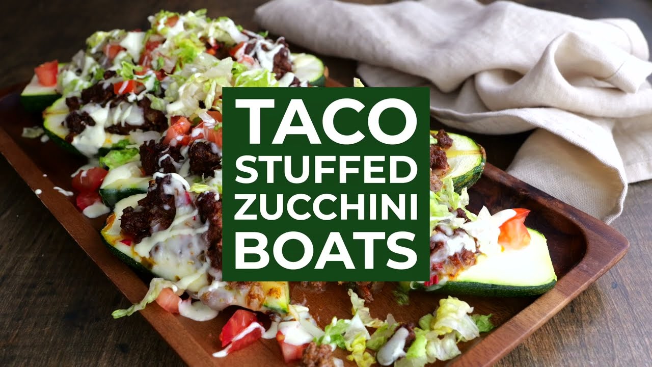 🥒🍴Taco Stuffed Zucchini Boats🌮