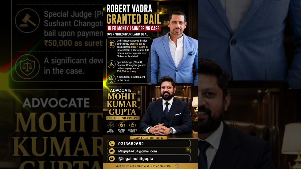 Robert Vadra Gets Bail in ED Money Laundering Case | Shikohpur Land Deal Update | #edcase