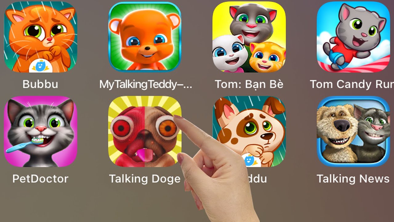 Tom Candy Run,Bubbu,Duddu,Talking Doge,PetSoctor,Talking News,Talking Tom,