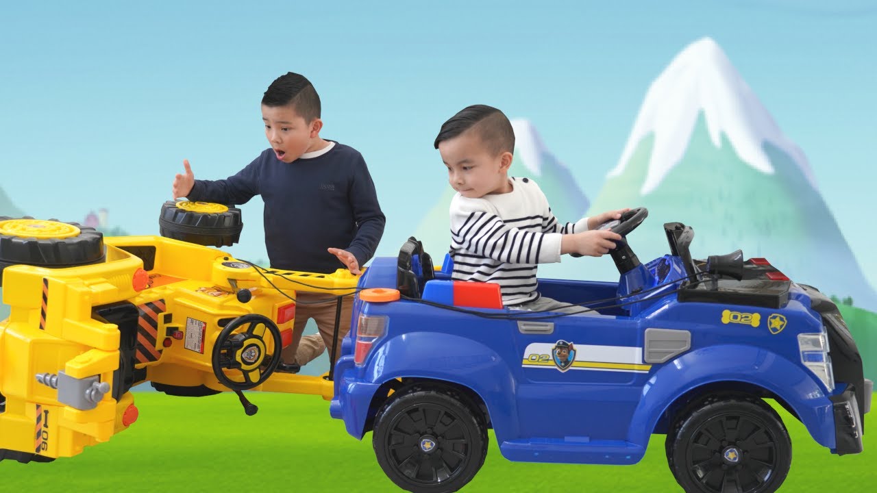 Kaison Doing a Rescue Mission Playtime Police Ride On CKN