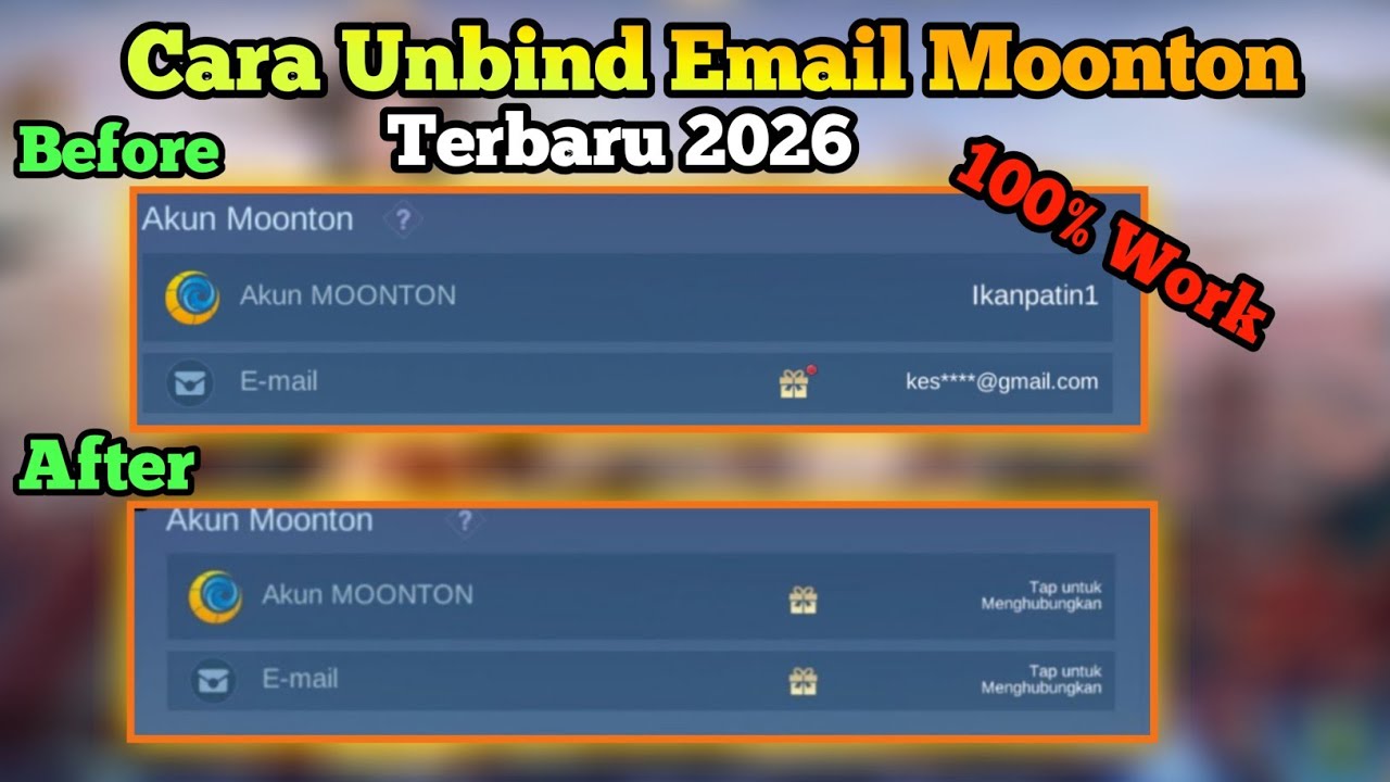 Hanya 10 Menit !! Cara Unbind Email Moonton Terbaru 2026 Mobile Legends - Cara Ganti Email Moonton