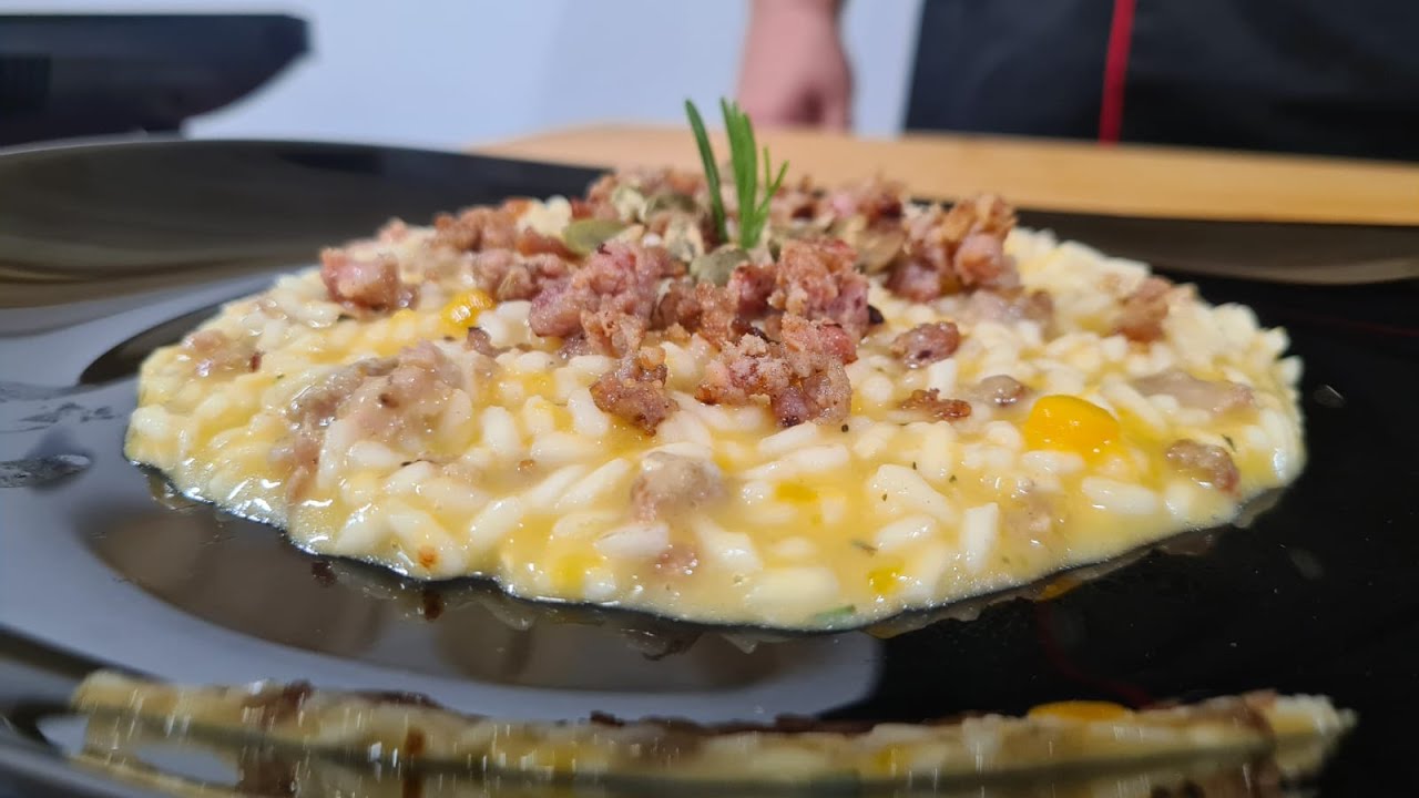 Risotto alla ZUCCA con salsiccia al finocchio e crescenza di capra