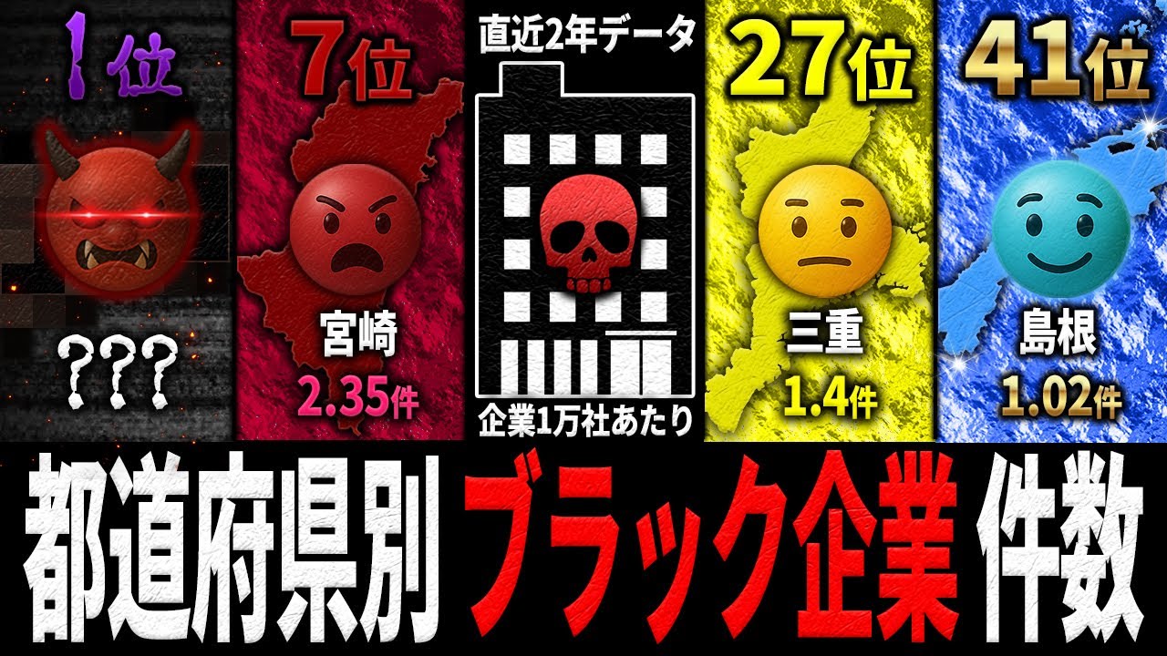 【ブラック企業】最もブラック企業が多いのはあの都道府県…都道府県別「ブラック企業」摘発数【ランキング】