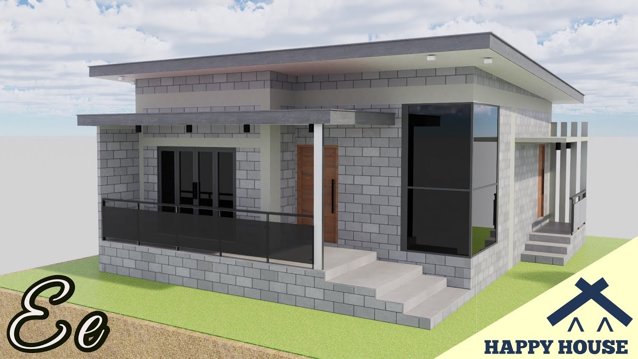 Simple 8x8m House Design | 2 bedrooms