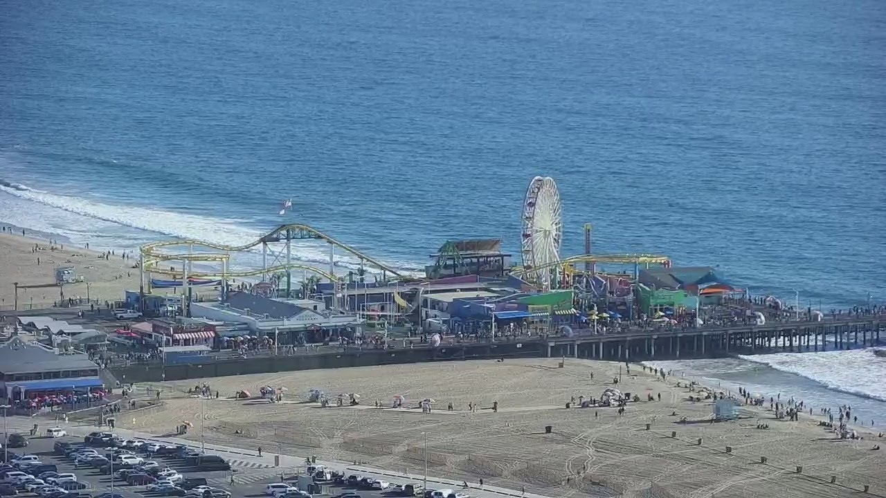 Santa Monica Pier after Saturday AM rain