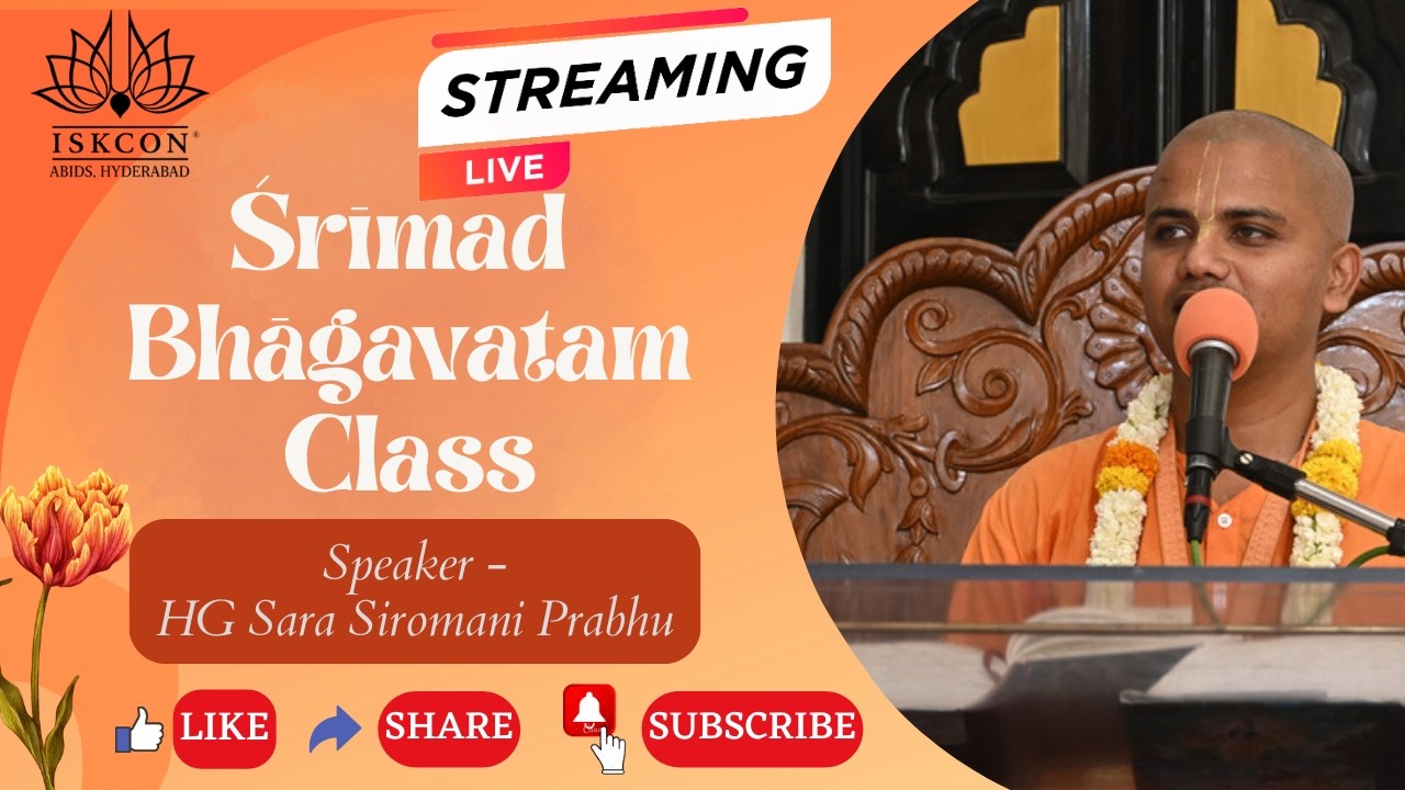 Srimad Bhagavatam Class | SB 5.17.03 | HG Sarasiromani Prabhu | 15-02-2026 | ISKCON Abids Hyderabad