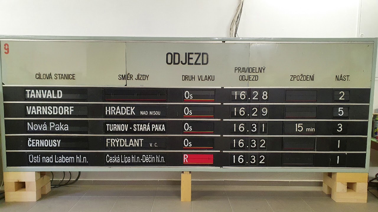 Pragotron (Signaltron/Fallblattanzeige/Split Flap Display) Liberec / původní ovládání