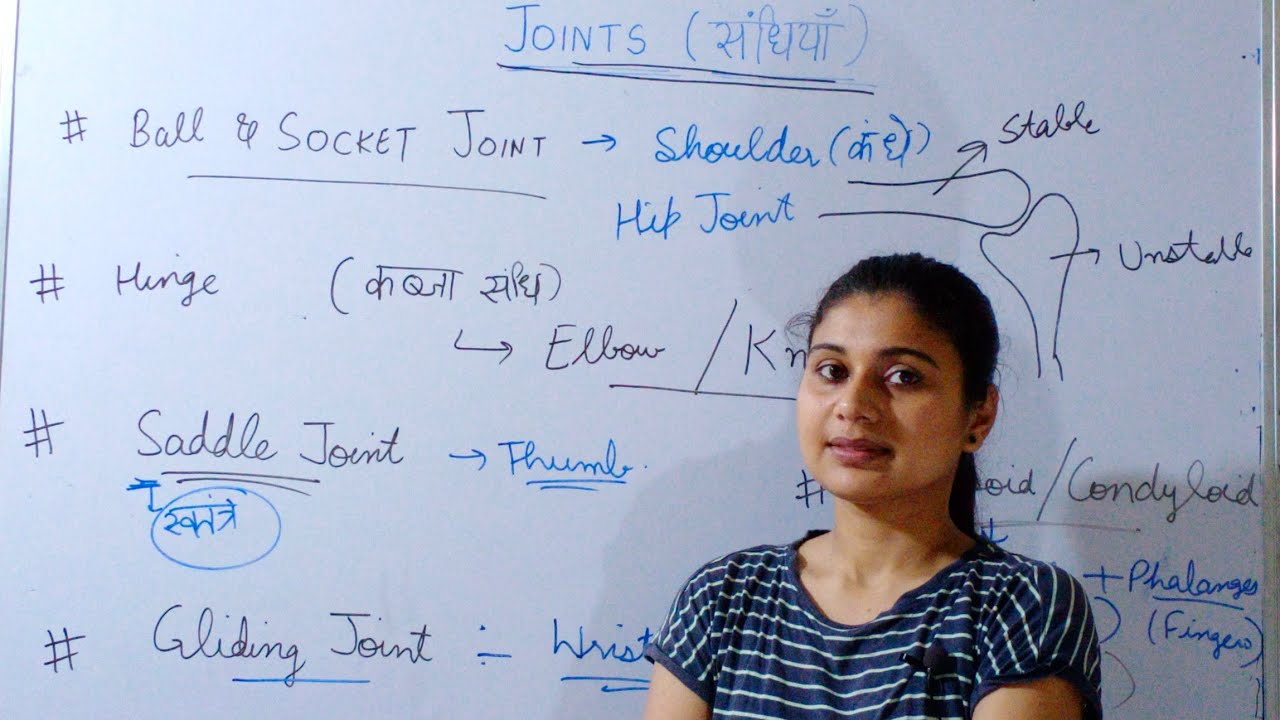 Joints सन्धि / Saddle joint, Pivot joint, Hinge joint,Gliding joint, Ball & shoulder joint / Biology
