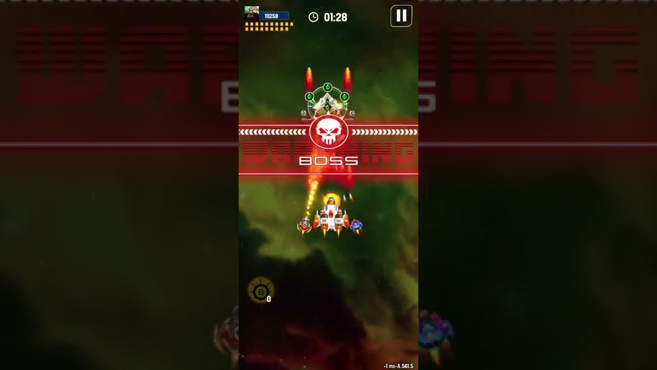 Space shooter kill Boss 21 easy when  you have powerfull space