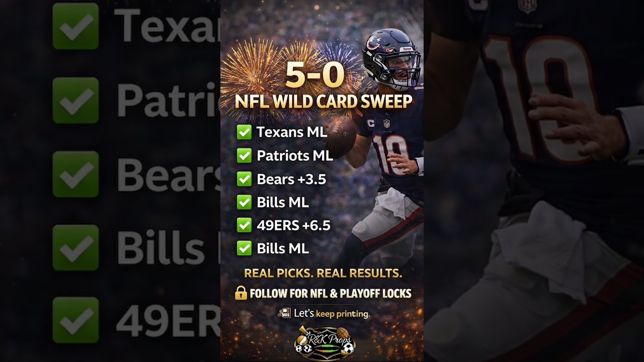 5–0 NFL WILD CARD SWEEP 🧹💰 | PERFECT PLAYOFF PICKS