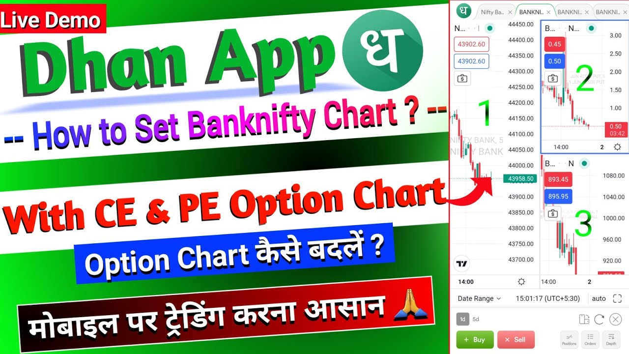 How to set Bank nifty Chart with Call & Put Option Chart in Mobile ✅ | Dhan app Chart Layout & Tabs