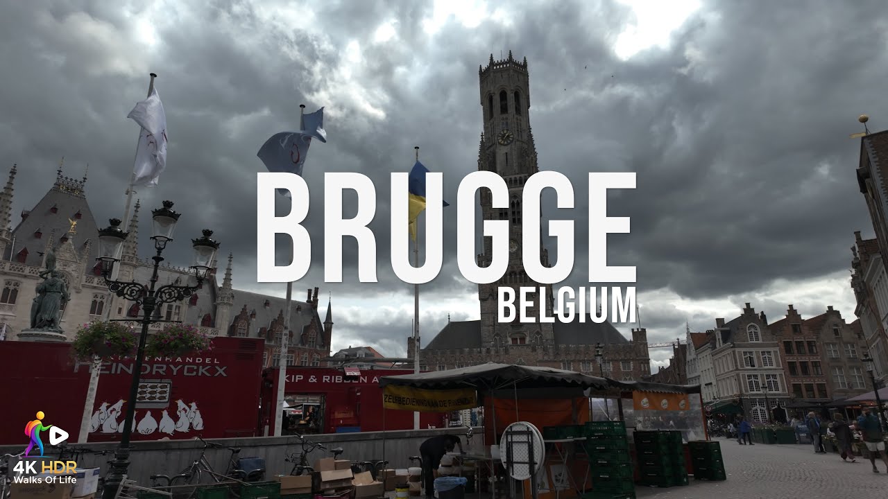 4K HDR - Walks of Life : BRUGGE, Belgium (City Walk) (Slow TV) (Meditation)