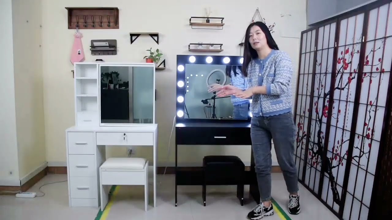 Large Mirror Hollywood Dressing Table丨Give The Vanity That Extra Girly Look