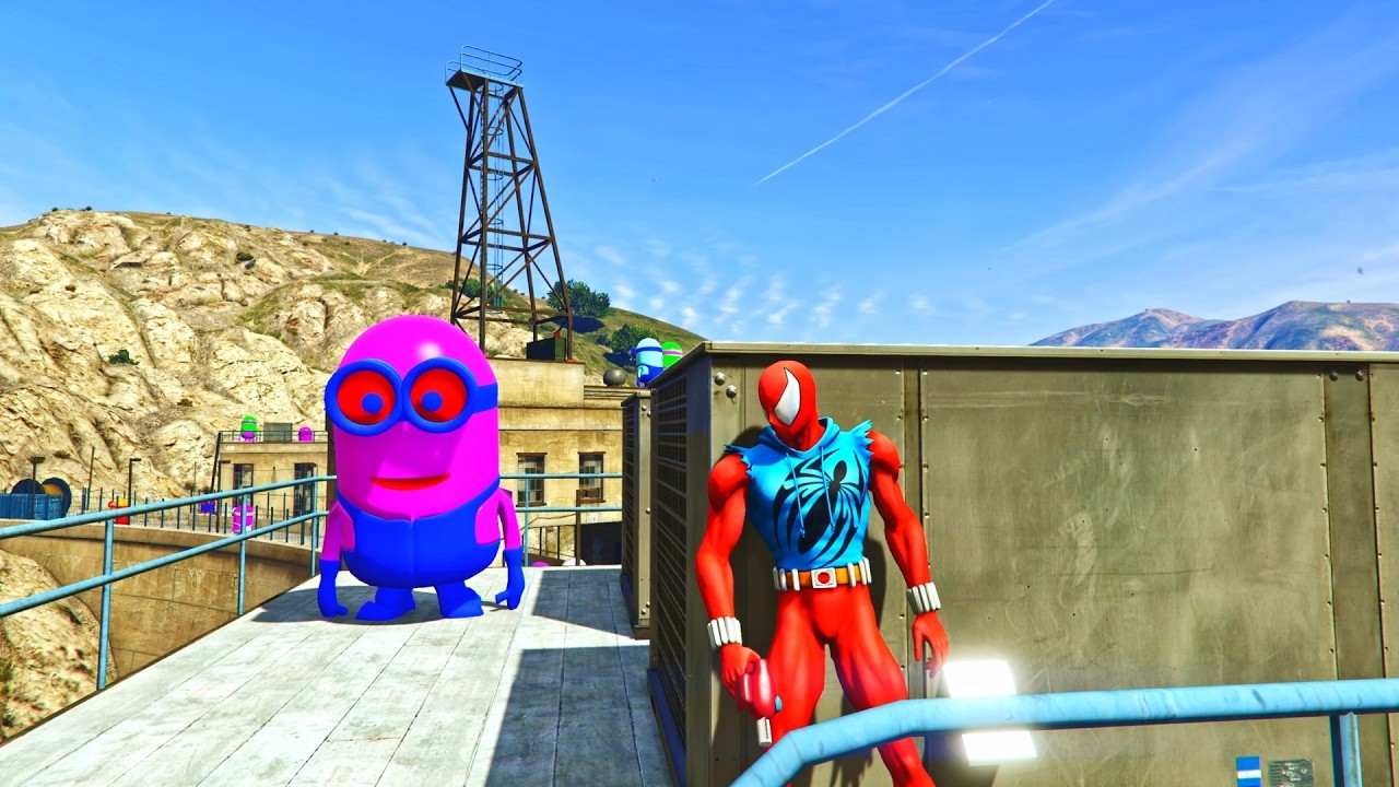 Spiderman vs Pink Minion Funny Epic Ragdoll GTA 5 Eps.30
