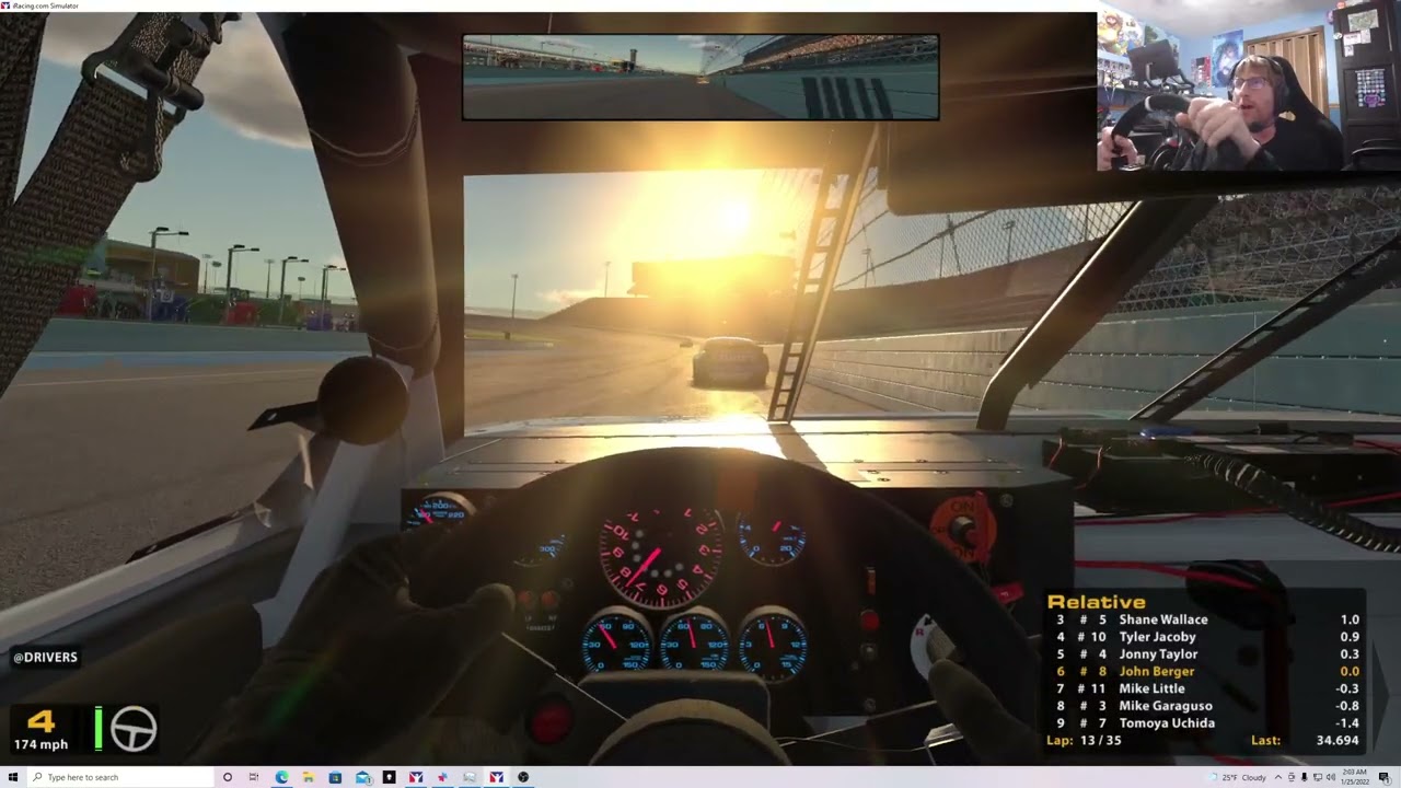 iRacing D Fixed ARCA Menards Series from Homestead 1/25/22. Rim Riding.