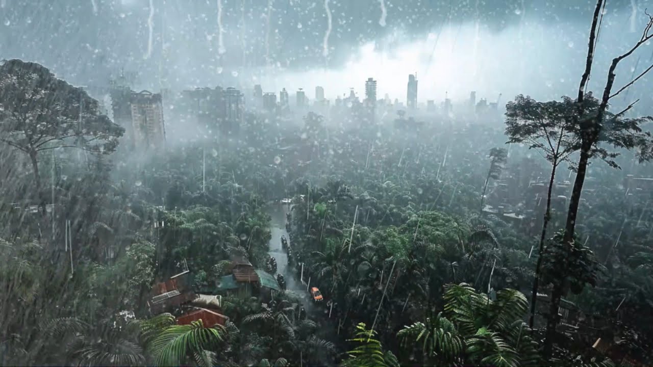 4K | Soft Rain on Window & Quiet Thunder in the Distance – Deep Sleep Ambience