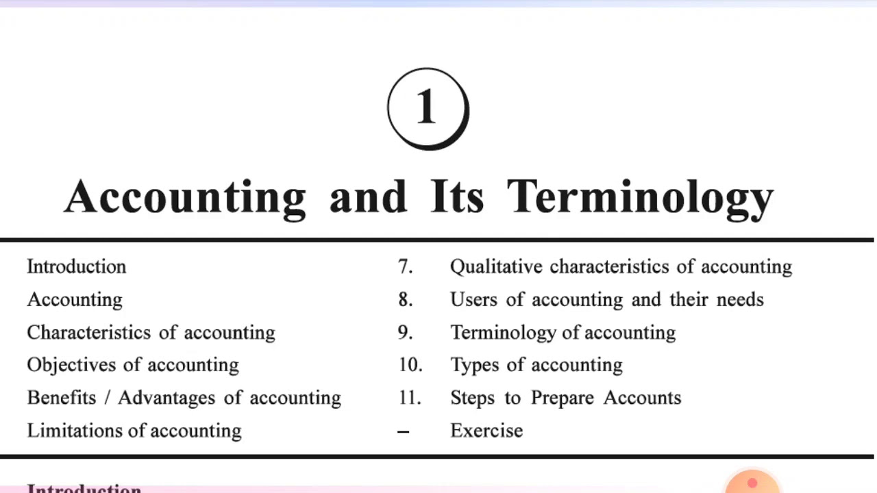 11Commerce || Accounting and It's Terminology