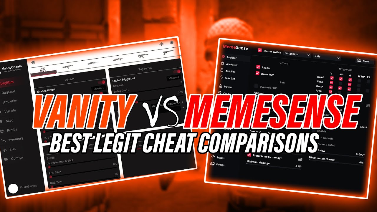Vanity vs Memesense Best Legit Cheat Comparisons