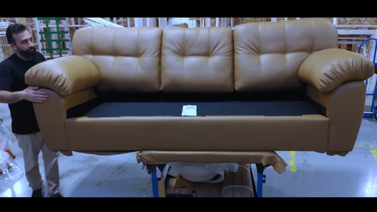 upholstery sofa with top pillow arms, Canadian style