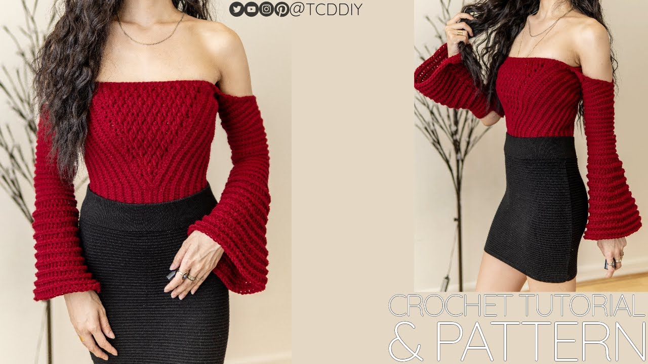 Crochet Bell Sleeve Tube Top | Pattern & Tutorial DIY