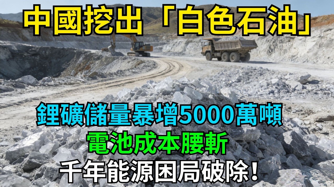 中國挖出「白色石油」，鋰礦儲量暴增5000萬噸，電池成本腰斬，千年能源困局破除！#科普#超級工程#中國基建#建造#中國製造#工程#能源
