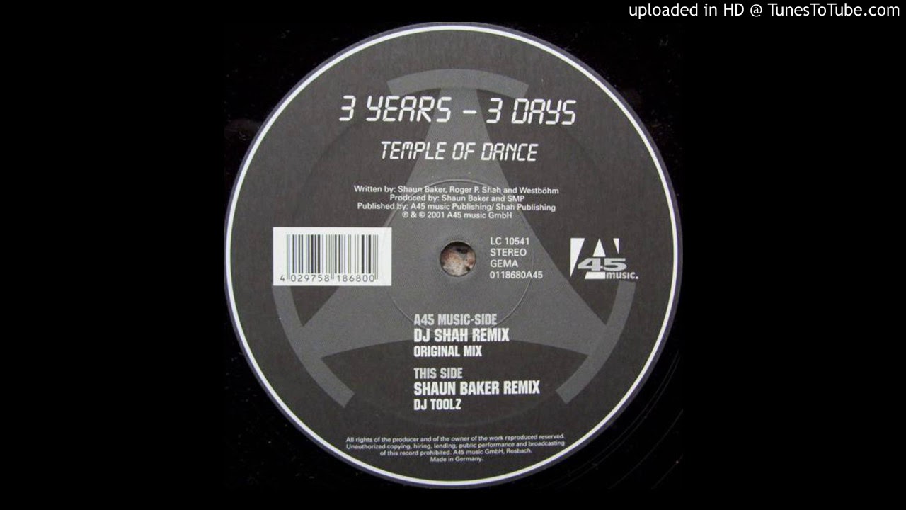 3 Years 3 Days -Temple Of Dance (Dj Shah Remix)