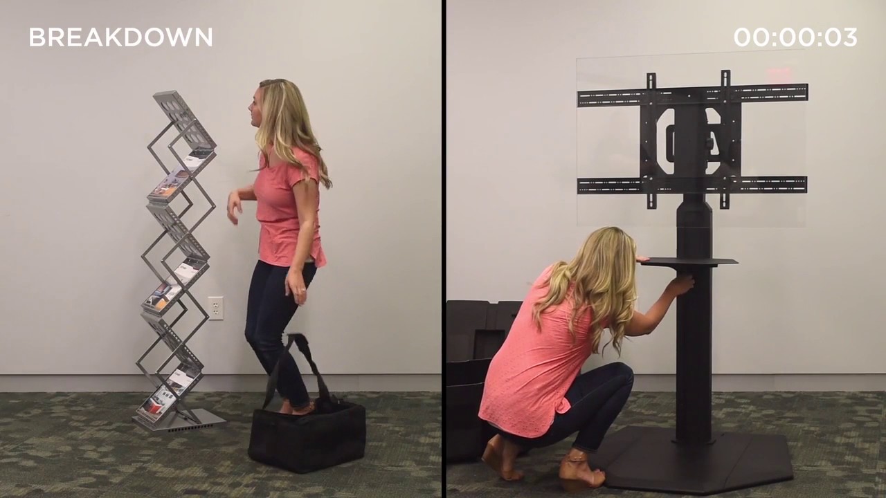 Portable Display Mount vs. Literature Rack Setup