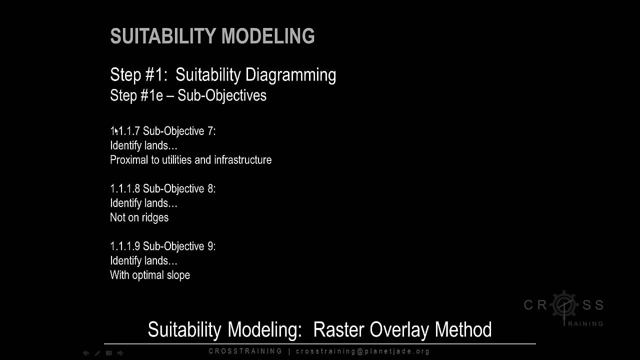 Step #1e - Sub-Objectives for Suitability Analysis