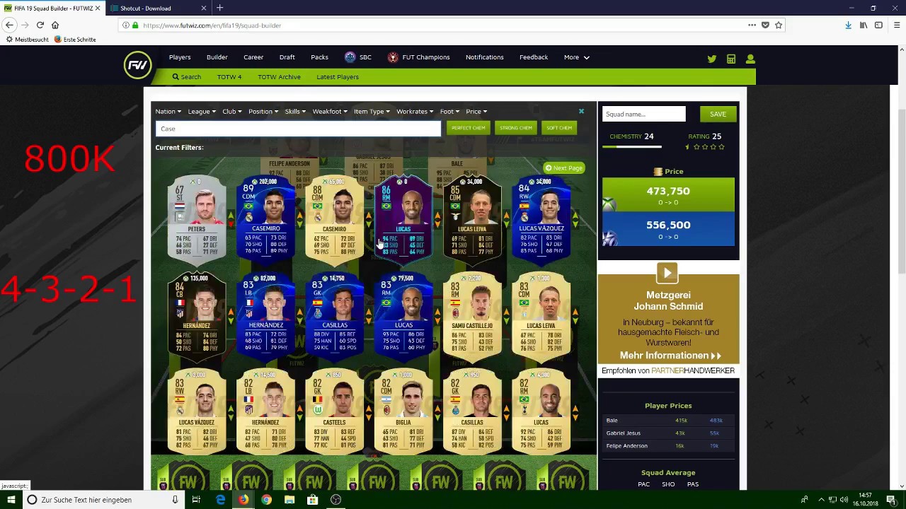 FIFA19 SquadBuilder 100K+300K+600K+800K+1,2Mio+2Mio!!!