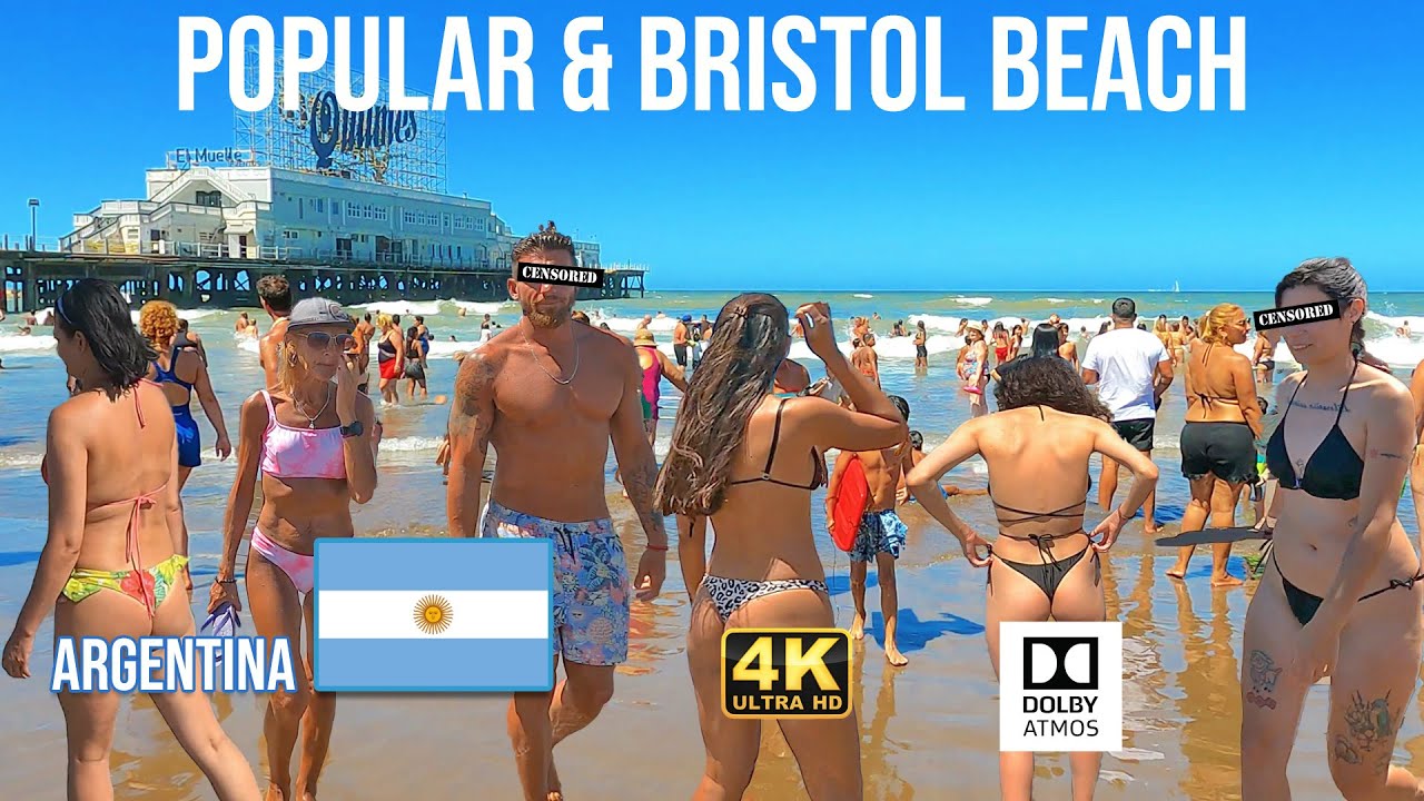 4K BEACH WALK POPULAR & BRISTOL BEACH Summer Incredible Clear Day