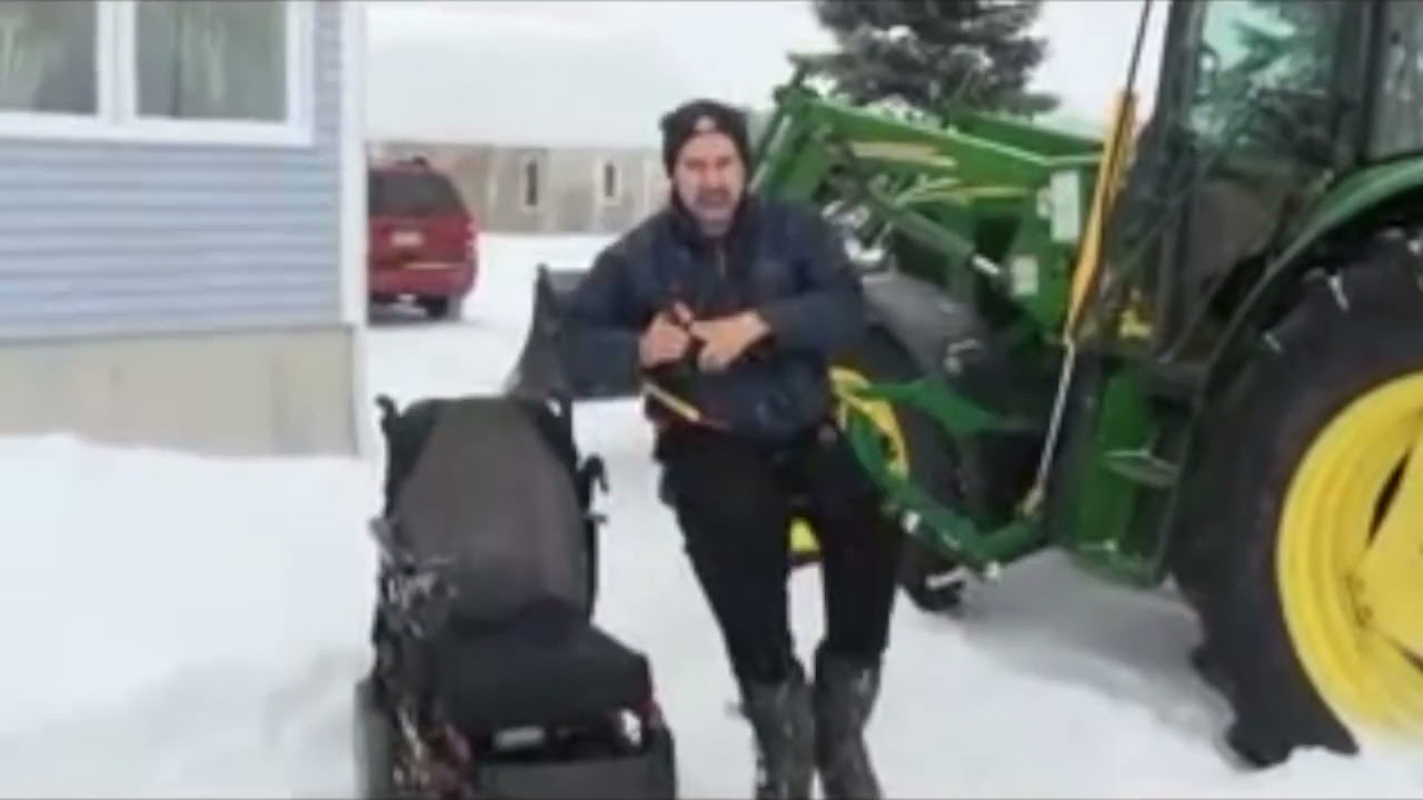 Adapted tractor for wheelchair users