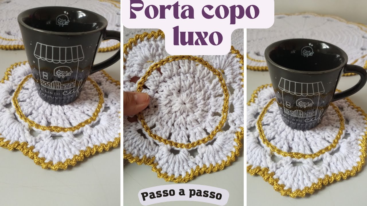 Porta-Copo de Crochê Luxo – Passo a Passo Fácil e Elegante | Entre Linhas com Edilene Souza