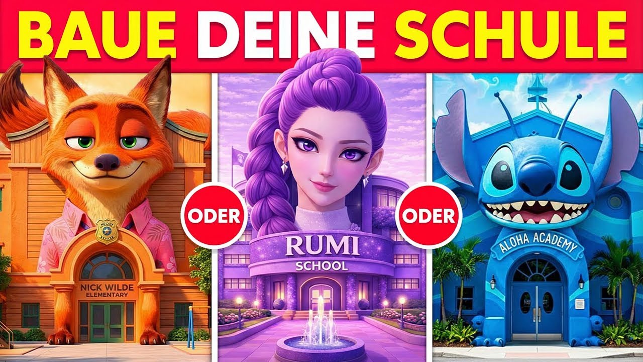 Würdest du Lieber...? Baue deine Traumschule 🏫🌈📚 Stitch, Zoomania 2, KPop Demon Hunters