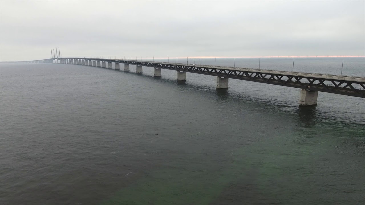 Dronevideo Peberholm & Øresundsbroen.