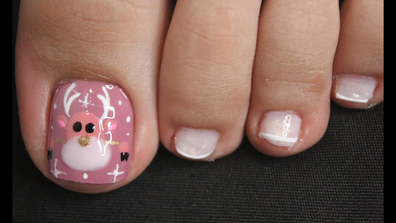 DISEÑO DE UÑAS PARA PIES RENO NAVIDEÑO - CHRISTMAS NAIL ART - REINDEER NAIL ART - NLC