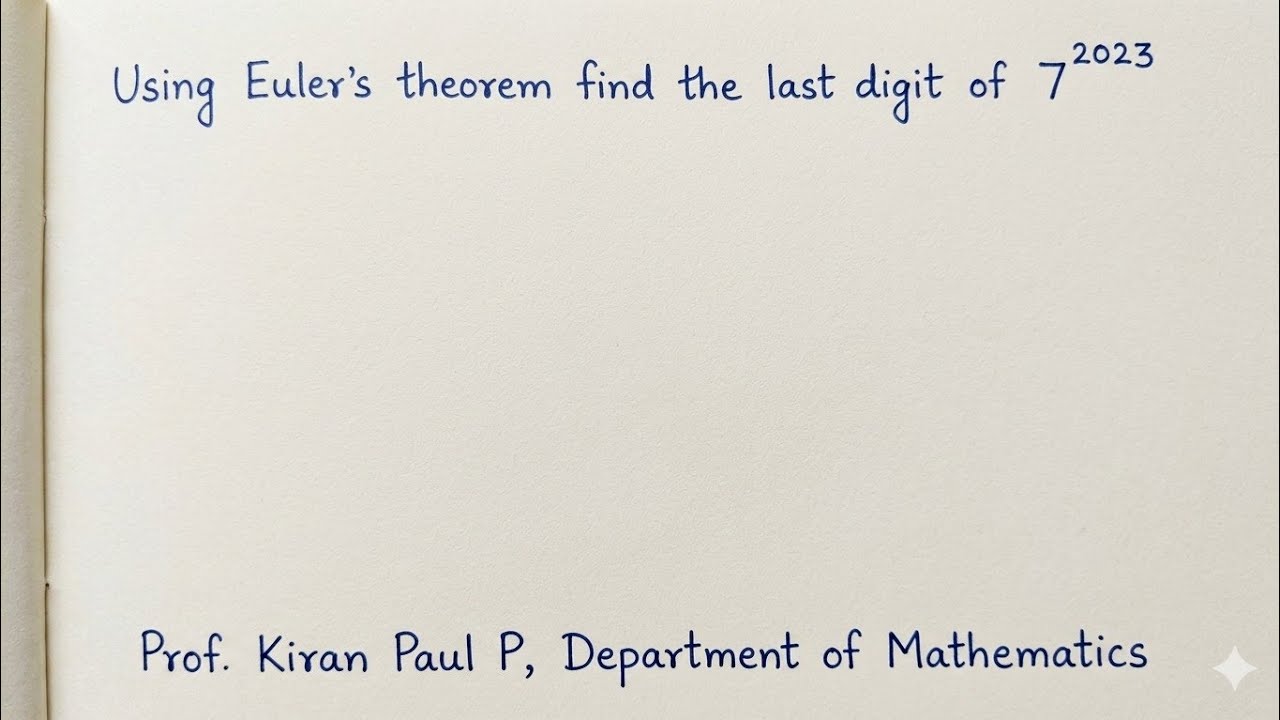 Number Theory | Euler's Theorem | Problem 1