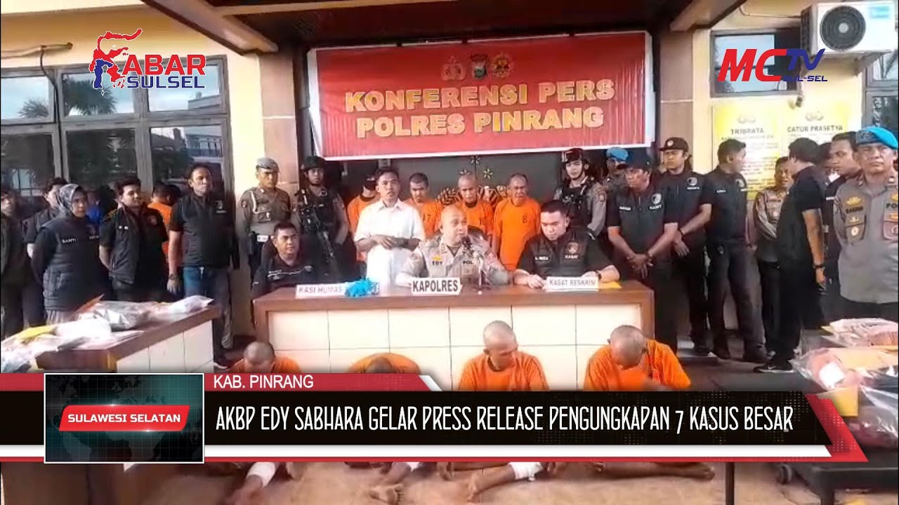 AKBP EDY SABHARA GELAR PRESS RELEASE PENGUNGKAPAN 7 KASUS BESAR DI KABUPATEN PINRANG