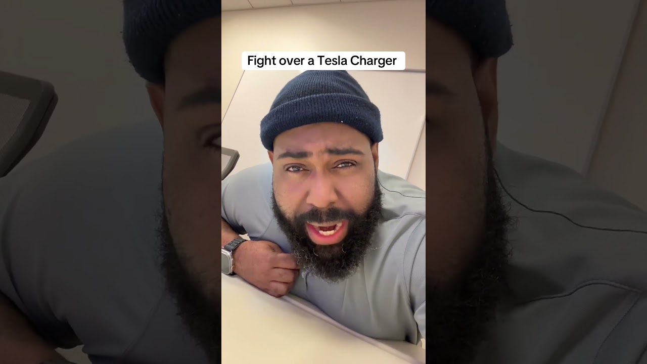 Драка из-за зарядного устройства Tesla!! #машина #Автомобиль #Tesla
