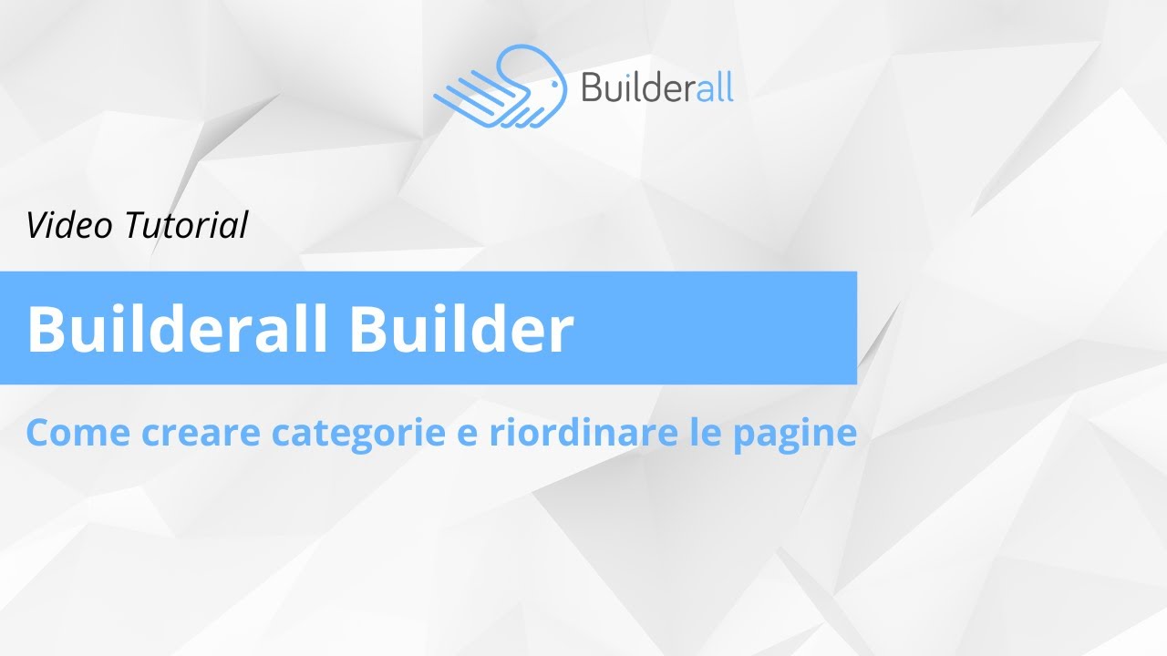Come creare Categorie e riordinare le pagine con Builderall Builder 6.0