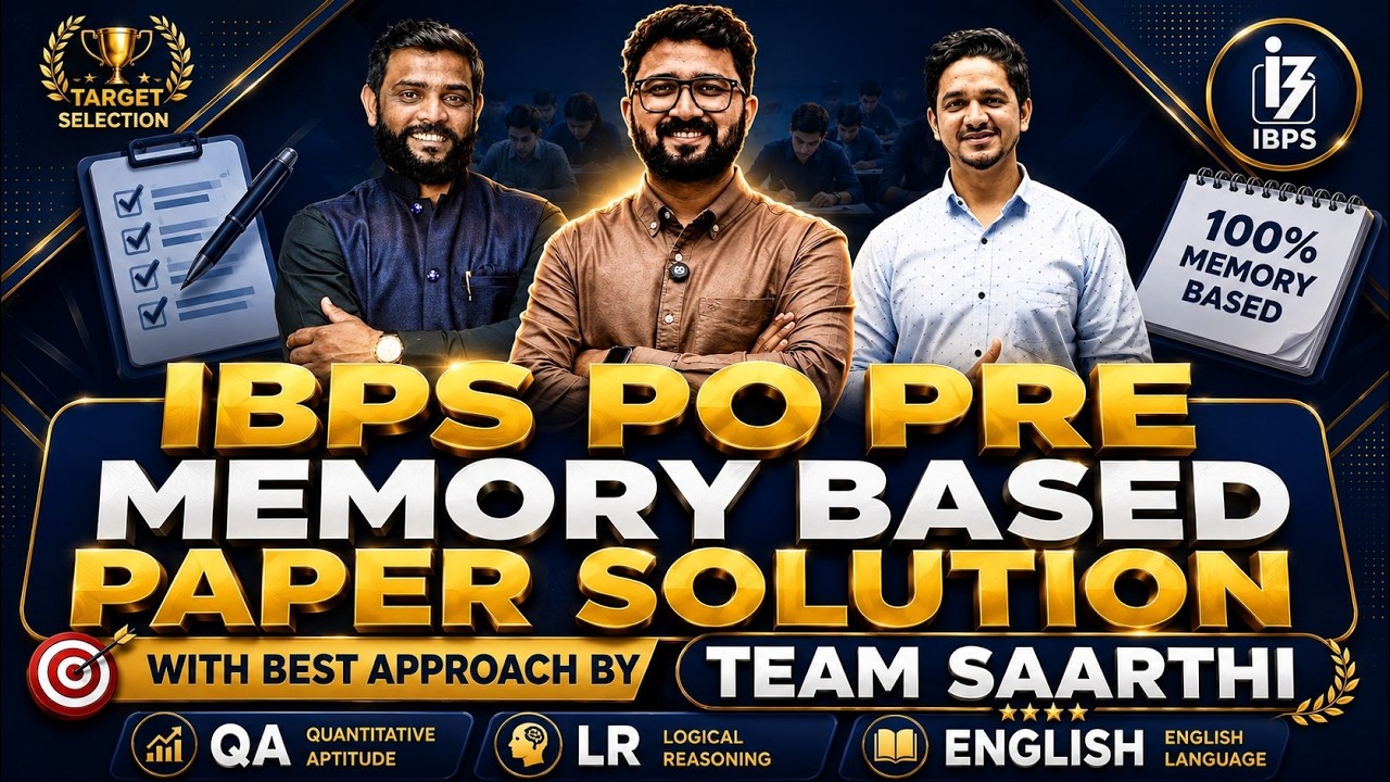 IBPS PO Pre 2026 Memory Based Paper | Complete Solution 🔥By :- Team Saarthi