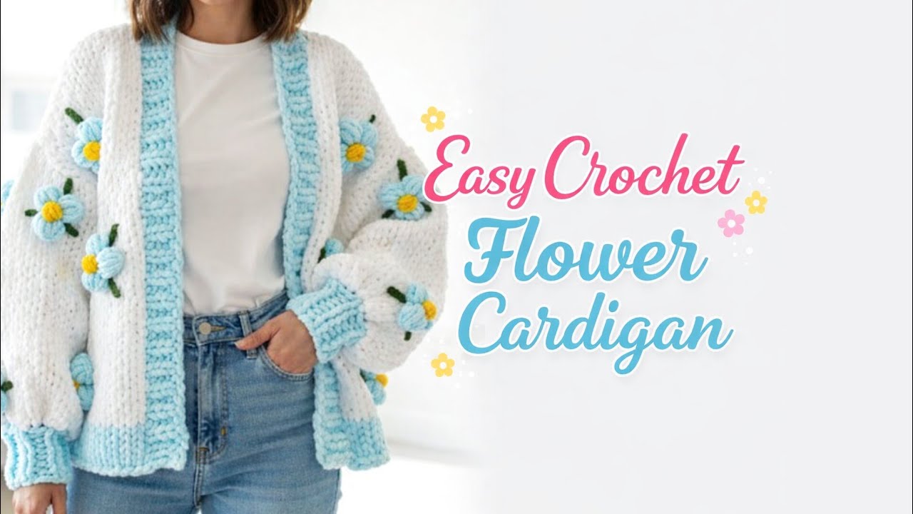 Making Cute Plush yarn cardigan (Full Tutorial)  🤍💙#চিরতন্ত