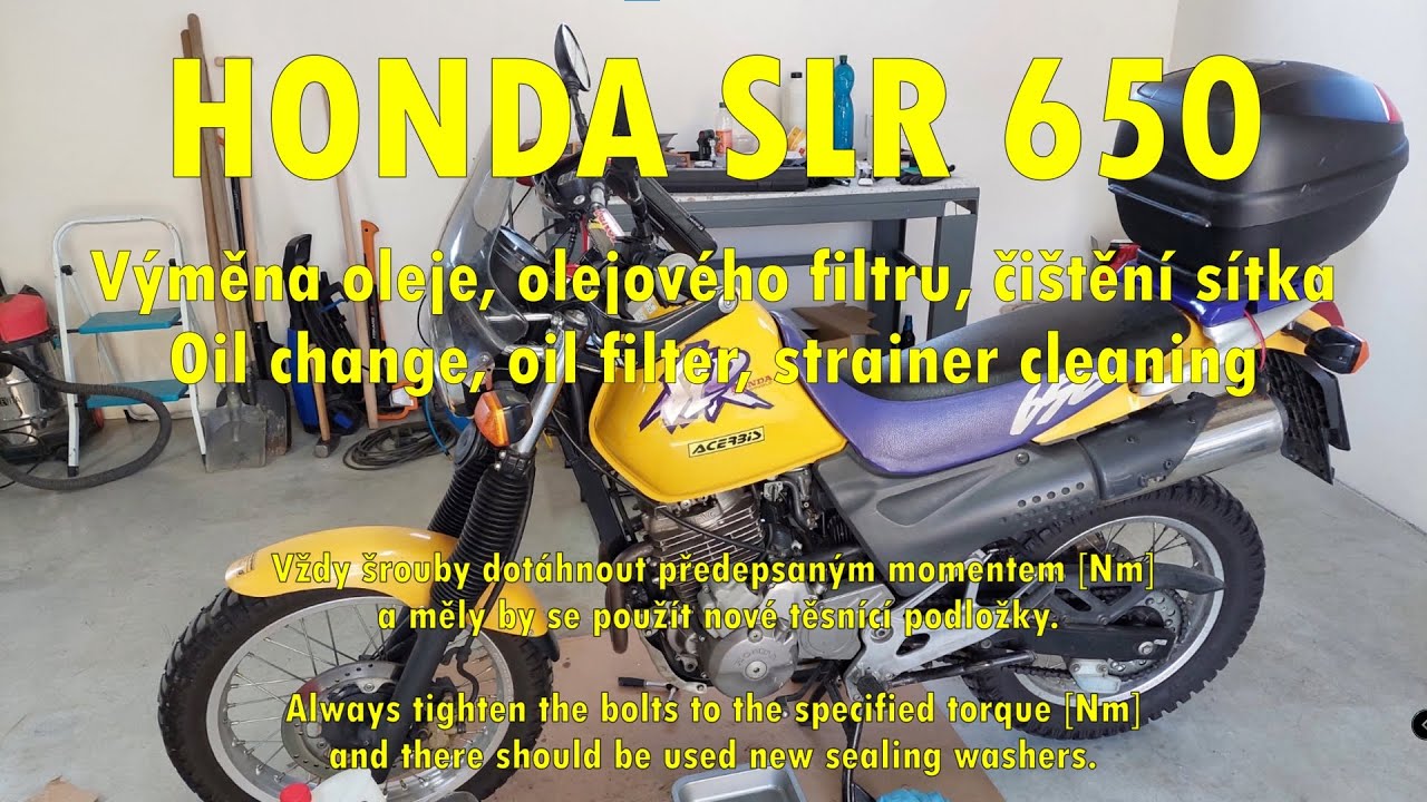 Honda SLR 650 výměna oleje, Oil change, oil filter