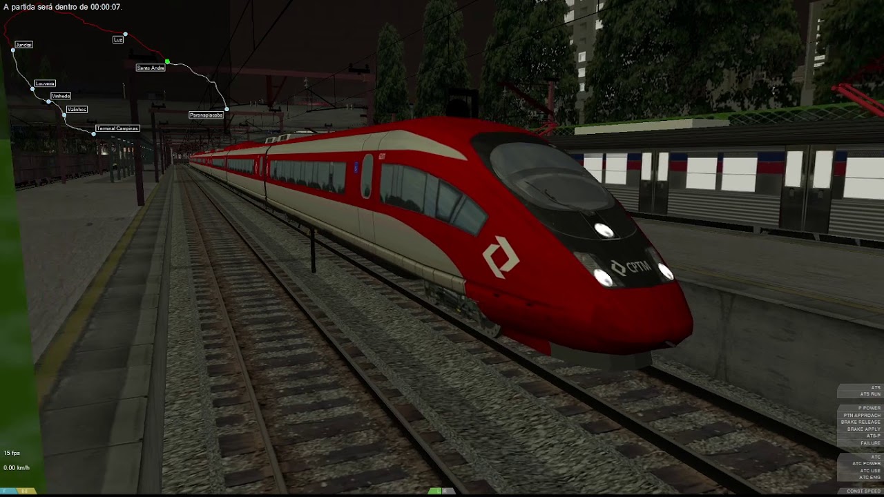 OpenBVE - TGV Siemens Velaro 600 KM/H in EFSJ / CPTM - Paranapiacaba to Campinas