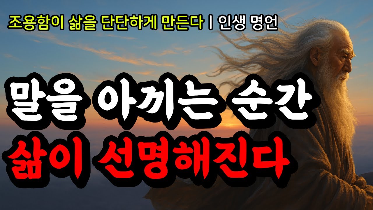 조용함이 삶을 단단하게 만든다ㅣ명심보감, 채근담, 묵자, 다산 정약용, 석가모니, 발타자르 그라시안, 몽테뉴, 쇼펜하우어의 인생 명언ㅣ말을 아끼는 순간, 삶이 선명해진다