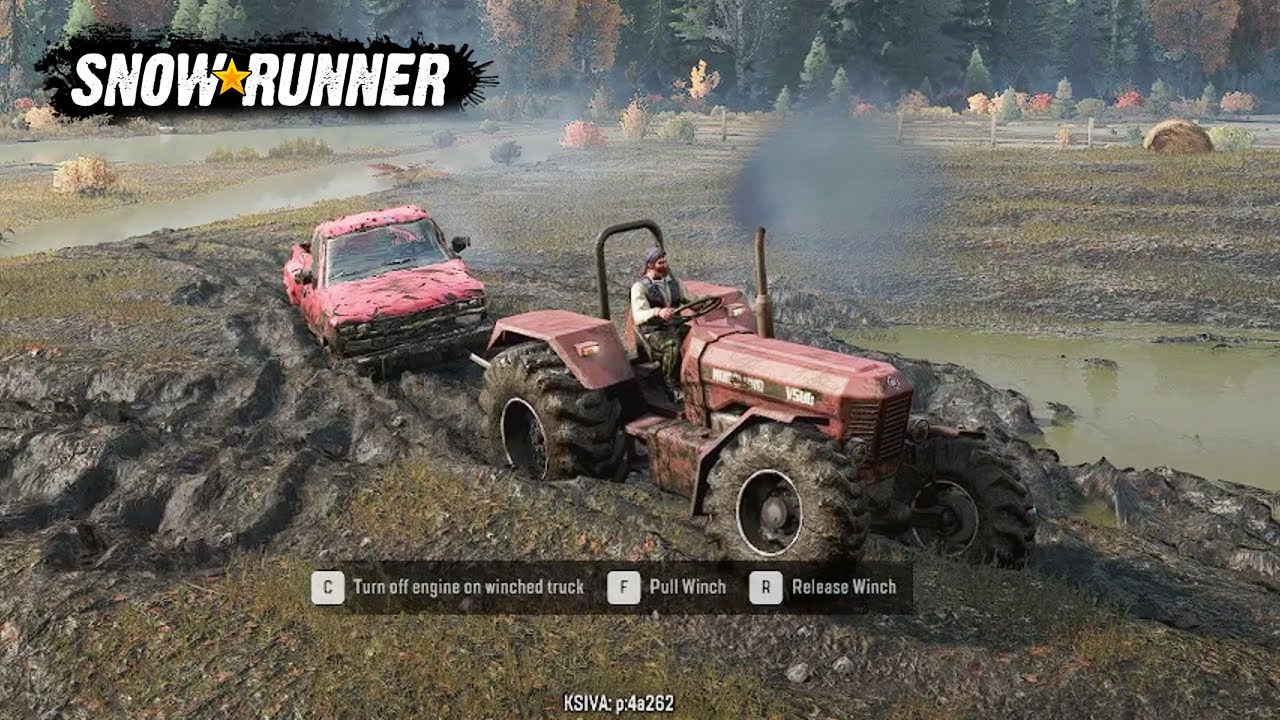 Traktörle Pickup Kurtarma - Snowrunner