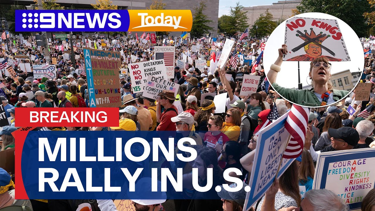 'No Kings' protests take place across the U.S. | 9News Australia