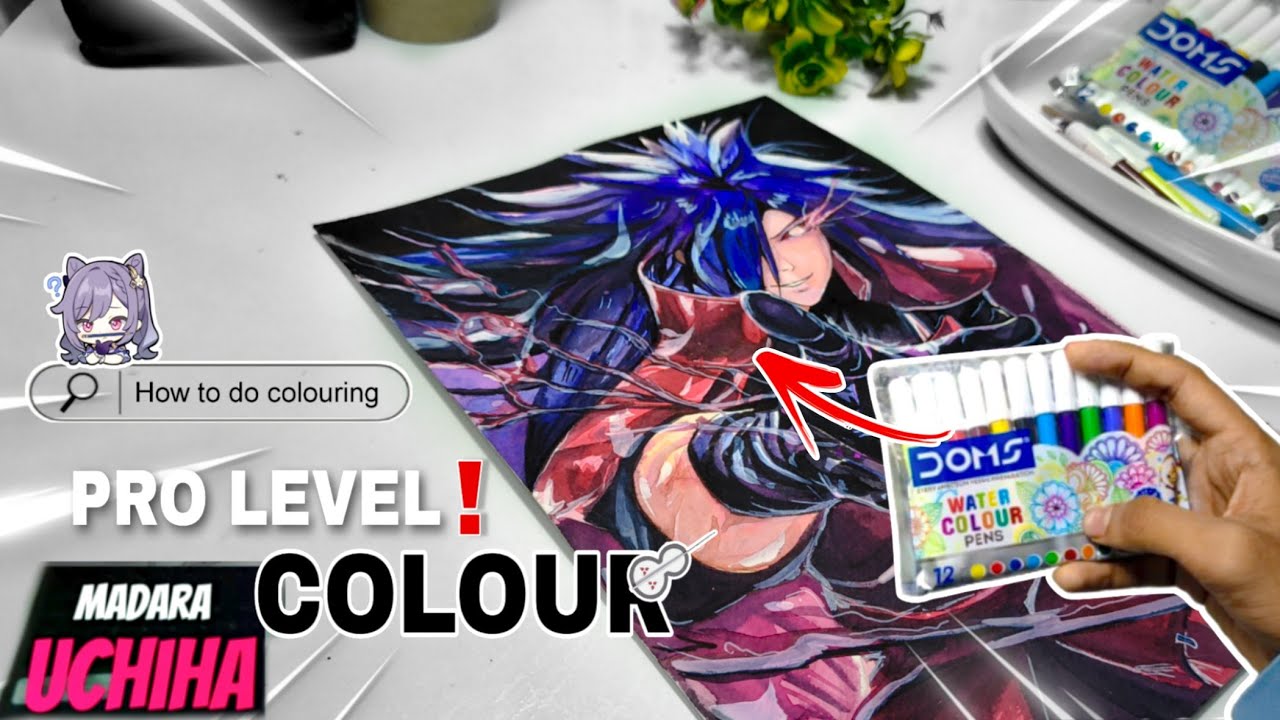 PRO LEVEL DRAWING  ! 🔥 MADARA UCHIHA ( Part 2 ) with cheapest colour || step by step tutorial 