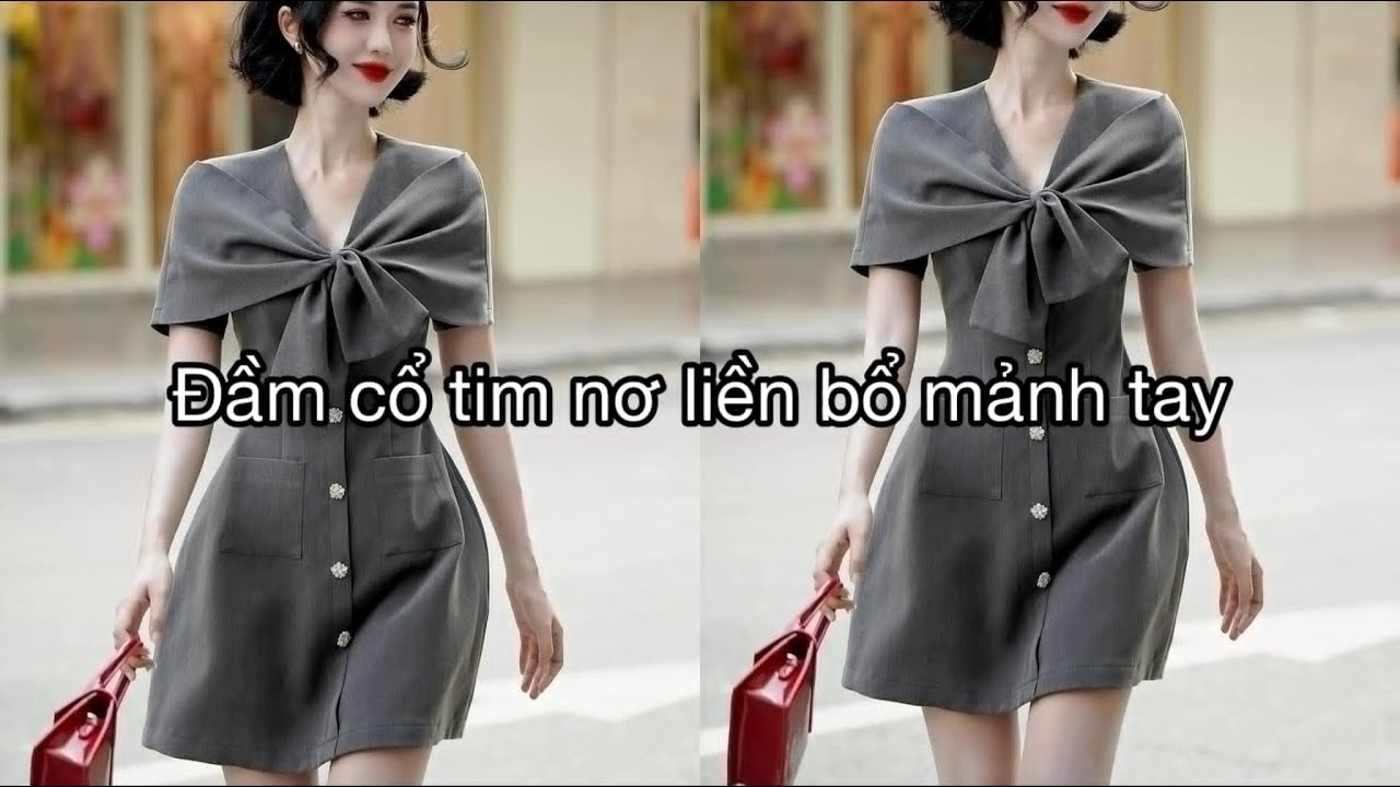 Dạy cắt may: hướng dẫn c&aacute;ch cắt đầm cổ tim c&oacute; nơ liền bổ mảnh tay| S&aacute;ch dạy căt may