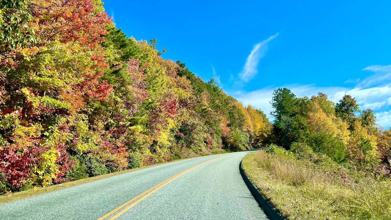 Blue Ridge Parkway Fall 2021 | Cherokee to Asheville Full Ride 4K