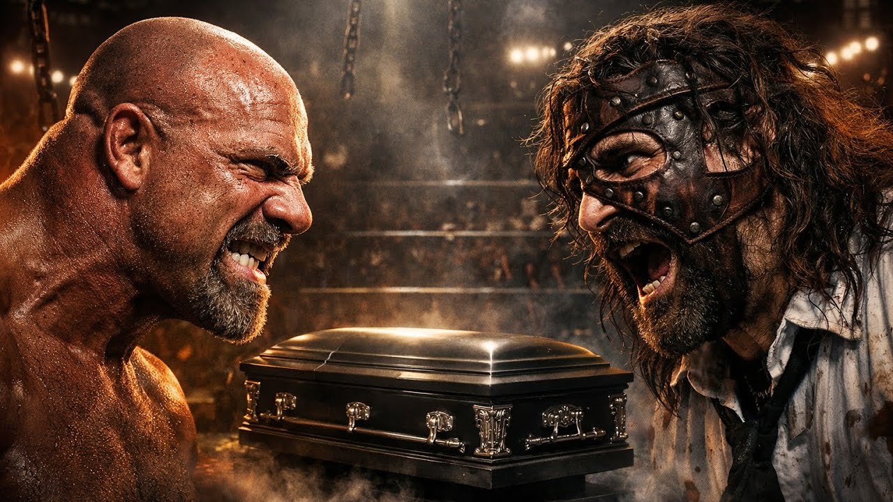 Goldberg vs Mankind – Brutal Casket Match Showdown!